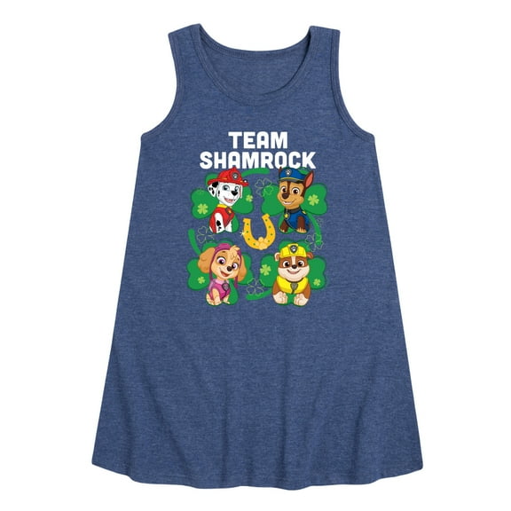 Nickelodeon - Paw Patrol - St. Patrick's Day - Team Shamrock - Toddler and Youth Girls A-line Dress
