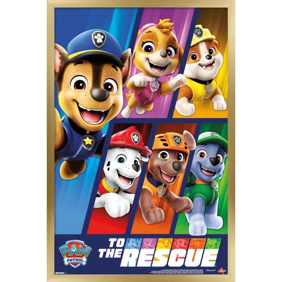 Nickelodeon Paw Patrol - To The Rescue Wall Poster, 14.725" x 22.375" Framed