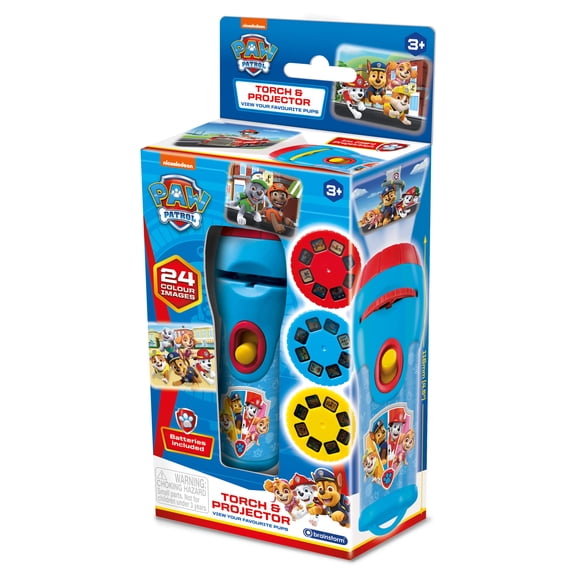 Nickelodeon: Paw Patrol Torch & Projector - Handheld Flashlight & Image Toy, 24 Color Cartoon Themed Images, Project 1 Meter, Brainstorm, Kids Ages 3+