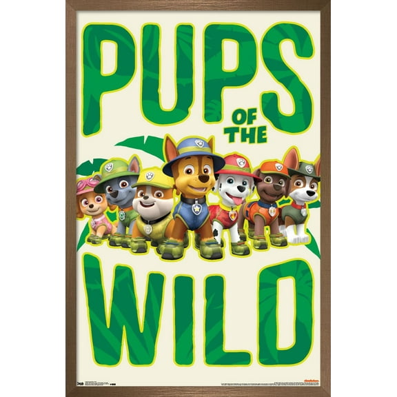 Nickelodeon Paw Patrol - Wild Wall Poster, 14.725" x 22.375", Framed