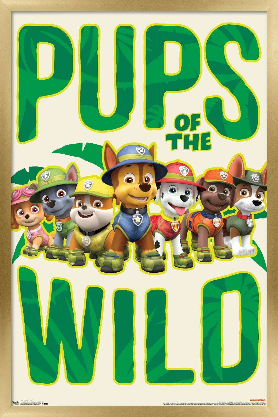 Nickelodeon Paw Patrol - Wild Wall Poster, 14.725" x 22.375", Framed