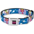 thumbnail image 1 of Nickelodeon Pet Collar, Dog Collar Metal Seatbelt Buckle, Invader Zim and GIR Poses and Planets Blue White, 20 to 31 Inches 1.5 Inch Wide, 1 of 8