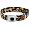 thumbnail image 1 of Nickelodeon Pet Collar, Dog Collar Metal Seatbelt Buckle, Nick 90s Character Poses Black, 16 to 23 Inches 1.5 Inch Wide, 1 of 9