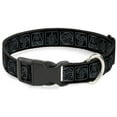 thumbnail image 1 of Nickelodeon Pet Collar, Dog Collar Plastic Buckle, Avatar the Last Airbender Bending Elements Icons Black Gray, 15 to 24 Inches 1.0 Inch Wide, 1 of 6