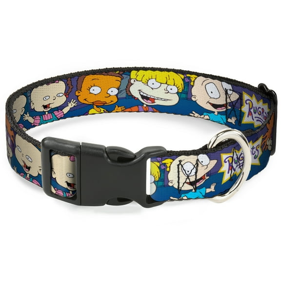 Nickelodeon Pet Collar, Dog Collar Plastic Buckle, Rugrats Group Pose, 7 to 8.5 Inches 0.5 Inch Wide