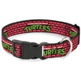 thumbnail image 1 of Nickelodeon Pet Collar, Dog Collar Plastic Buckle, Teenage Mutant Ninja Turtles Brick Title Logo Red, 9.5 to 13 Inches 1.0 Inch Wide, 1 of 8