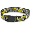 thumbnail image 1 of Nickelodeon Pet Collar, Dog Collar Plastic Buckle, Teenage Mutant Ninja Turtles Shredder Pose and Icons Yellow, 20 to 31 Inches 1.5 Inch Wide, 1 of 8