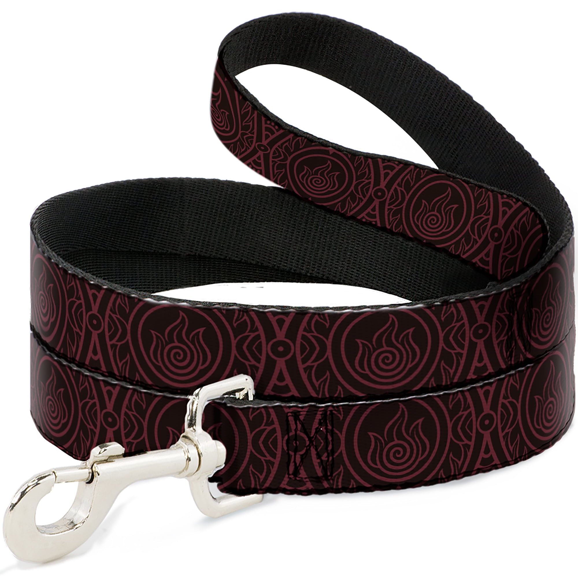 Nickelodeon Pet Leash, Dog Leash, Avatar Last Airbender Fire Element Symbol BlackRed, 6 Feet Long 1.0 Inch Wide