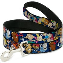 Nickelodeon Pet Leash, Dog Leash, Nick 90s Rewind Character Poses Navy Blue, 6 Feet Long 1.0 Inch Wide