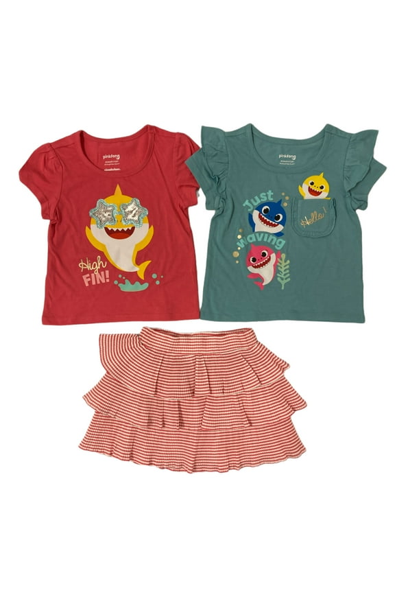 Pinkfong Girl's Baby Shark 3 Piece Skirt Set (5)