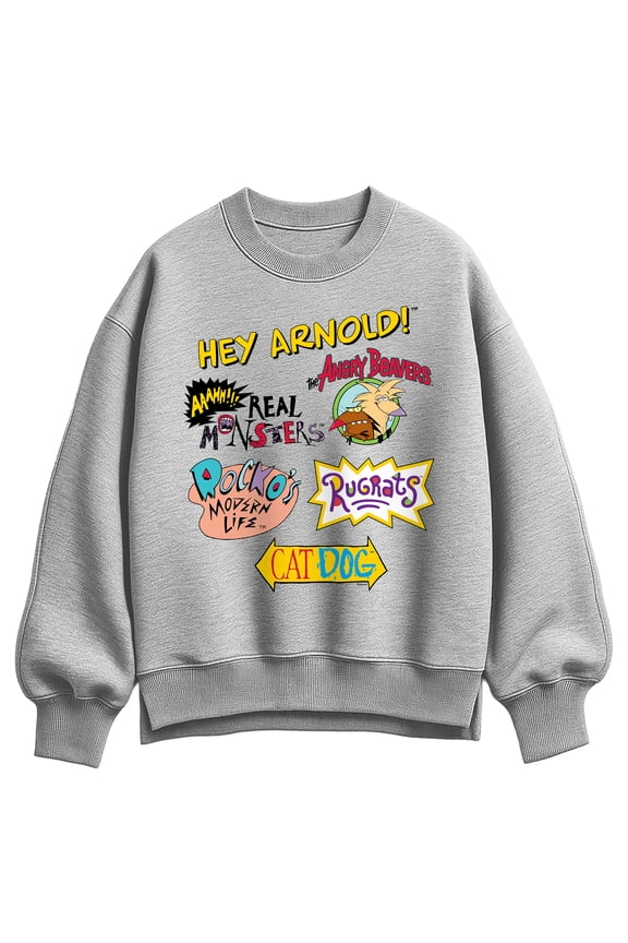 - Retro Nick Logos - Ladies Oversized Fleece Crew Sweatshirt