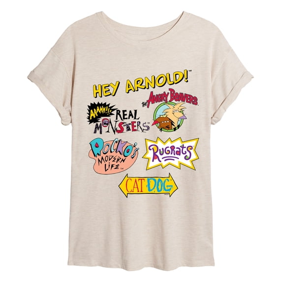 Nickelodeon - Retro Nick Logos - Women's Oversized Graphic T-Shirt