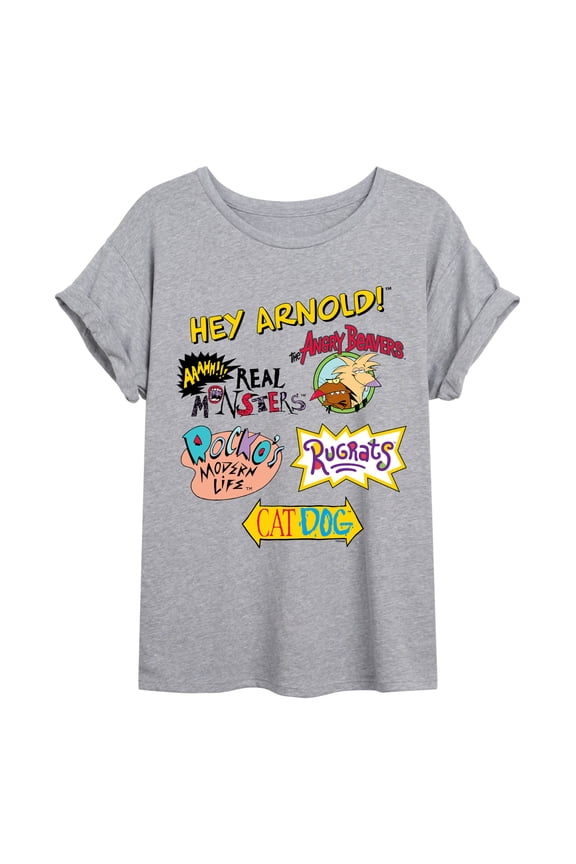 - Retro Nick Logos - Women's Oversized Graphic T-Shirt