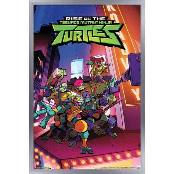 Nickelodeon Rise of The Teenage Mutant Ninja Turtles - Group Wall Poster, 14.725" x 22.375", Framed