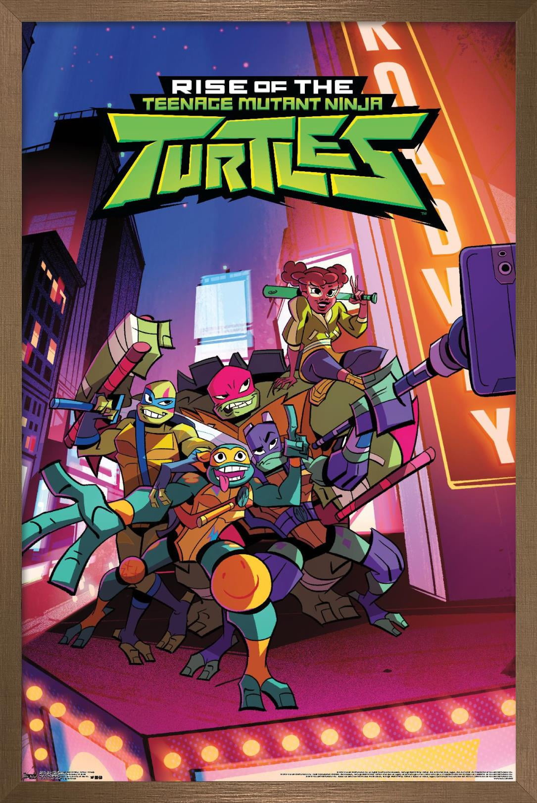 Nickelodeon Rise of The Teenage Mutant Ninja Turtles - Group Wall Poster, 22.375" x 34", Framed