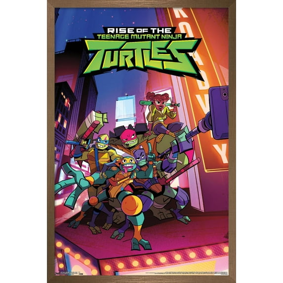Nickelodeon Rise of The Teenage Mutant Ninja Turtles - Group Wall Poster, 22.375" x 34", Framed