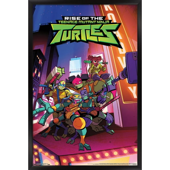 Nickelodeon Rise of The Teenage Mutant Ninja Turtles - Group Wall Poster, 22.375" x 34", Framed