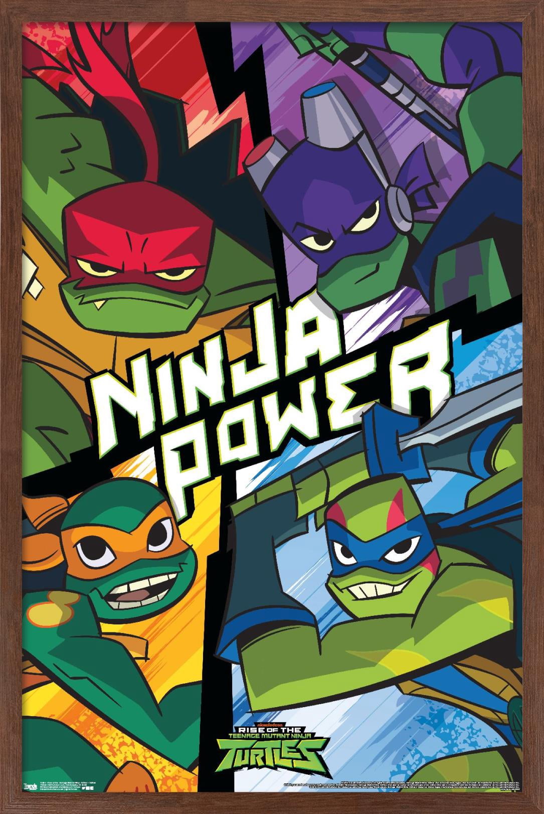 Nickelodeon Rise of The Teenage Mutant Ninja Turtles - Turtles Wall Poster, 14.725" x 22.375", Framed