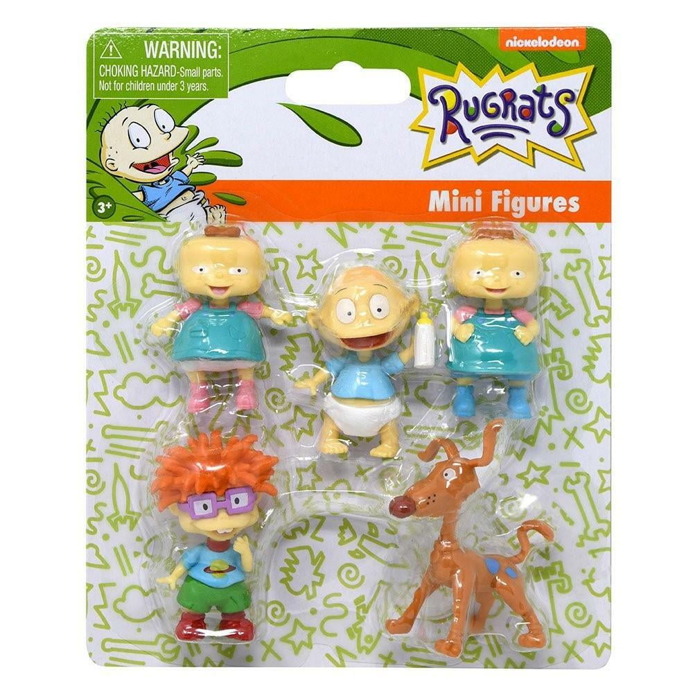 Nickelodeon Rugrats 5 Pack Mini Collectible Figures with Tommy Chuckie Spike Phil and Lil