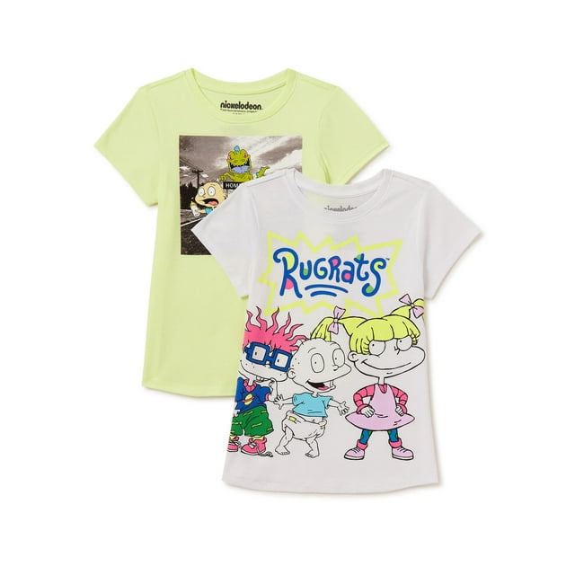 Nickelodeon Rugrats Girls Graphic T-Shirts, 2-Pack, Sizes 4-16 ...