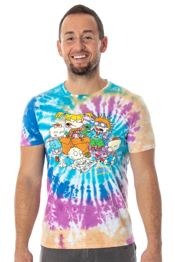 Nickelodeon Rugrats Men's The Crew At Play Tie-Dye T-Shirt