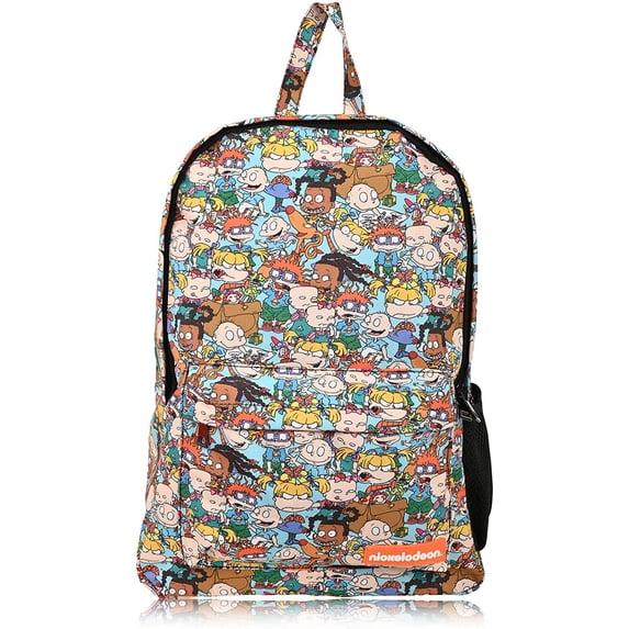 Nickelodeon Rugrats Reptar Classic Backpack - Light Blue Rugrats Reptar, Tommy, Chickie, Angelica and Susie Allover Knapsack