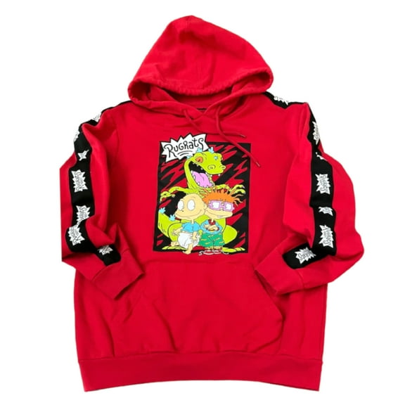 Nickelodeon Rugrats Reptar Red Hoodie Tommy Chuckie Logo Men's (Medium)