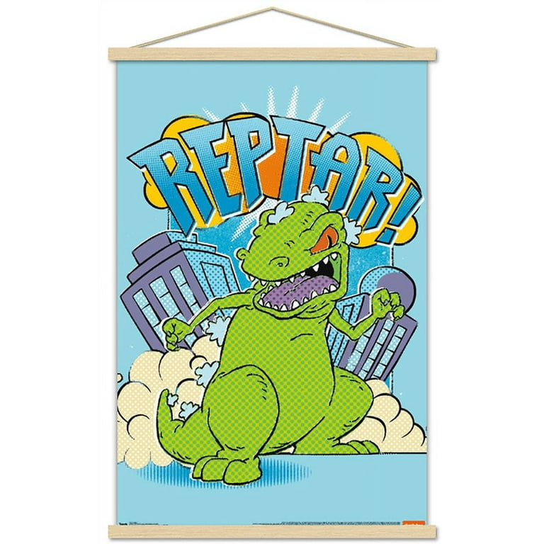 リトポスターラスス Nickelodeon Rugrats - Reptar Wall Poster with Wooden Magnetic