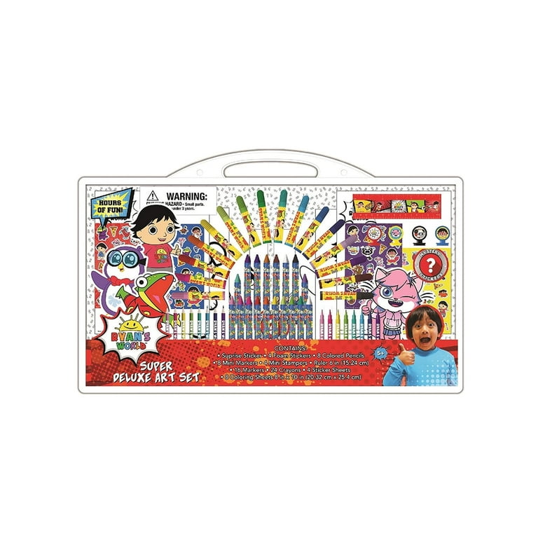 Nickelodeon Ryan s World Super Deluxe Art Supplies Set w Coloring Pages Stampers Stickers one color one size