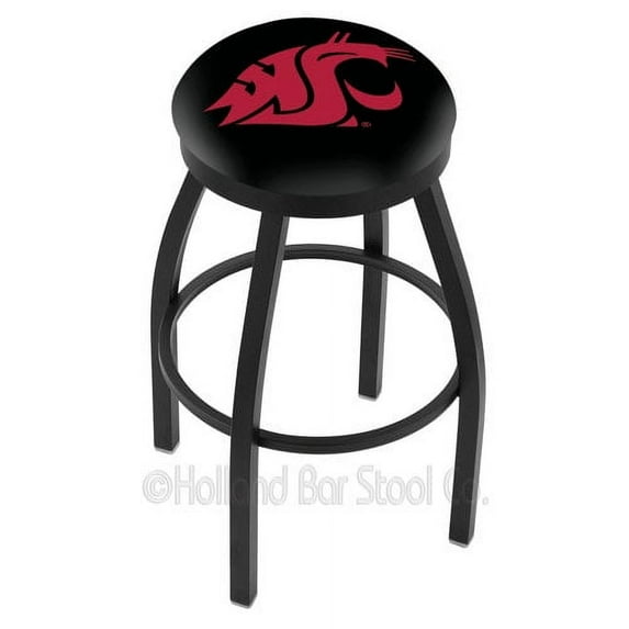 Holland Bar Stool L8B2B30TorMpl 30 inch Black Wrinkle Toronto Maple Leafs Swivel Bar Stool with Accent Ring