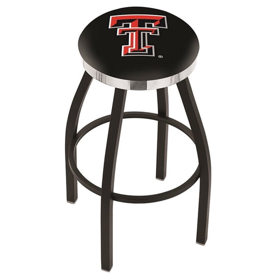 Texas Tech Red Raiders 25" Black Wrinkle Swivel Bar Stool with Chrome Accent