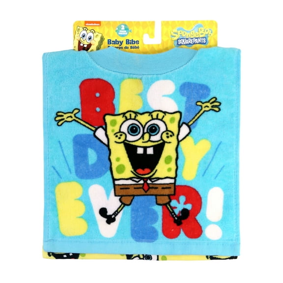 Nickelodeon Sponge Bob Square Pants 2 Pack Infant Pullover Towel Bibs