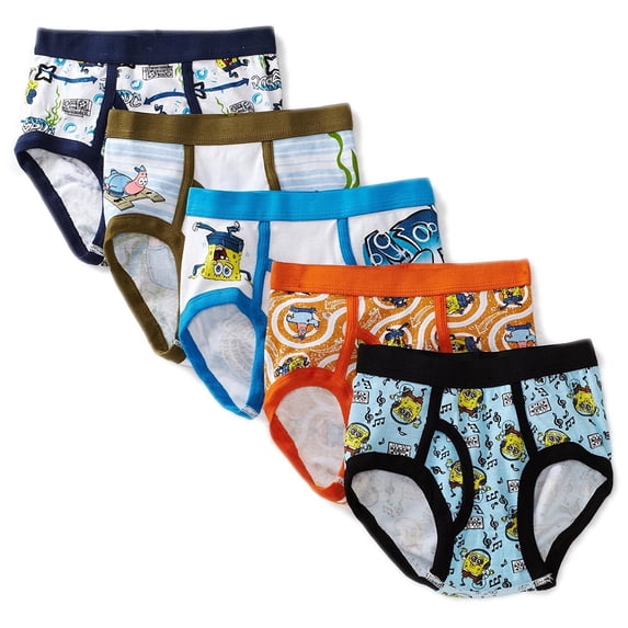 Nickelodeon SpongeBob Boys Underwear, 5 Pack Brief (Little Boys)