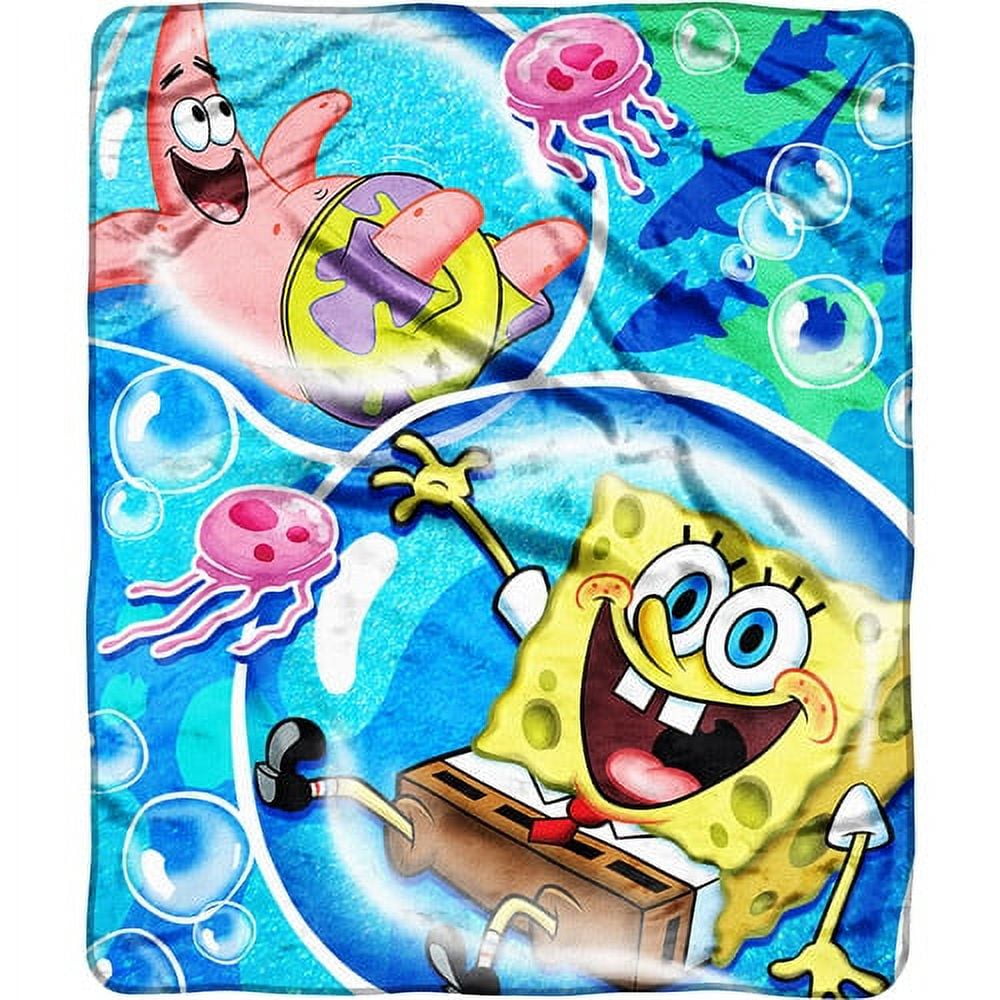 Nickelodeon Spongebob Bubbles Micro Raschel Throw Blanket 50 X 60