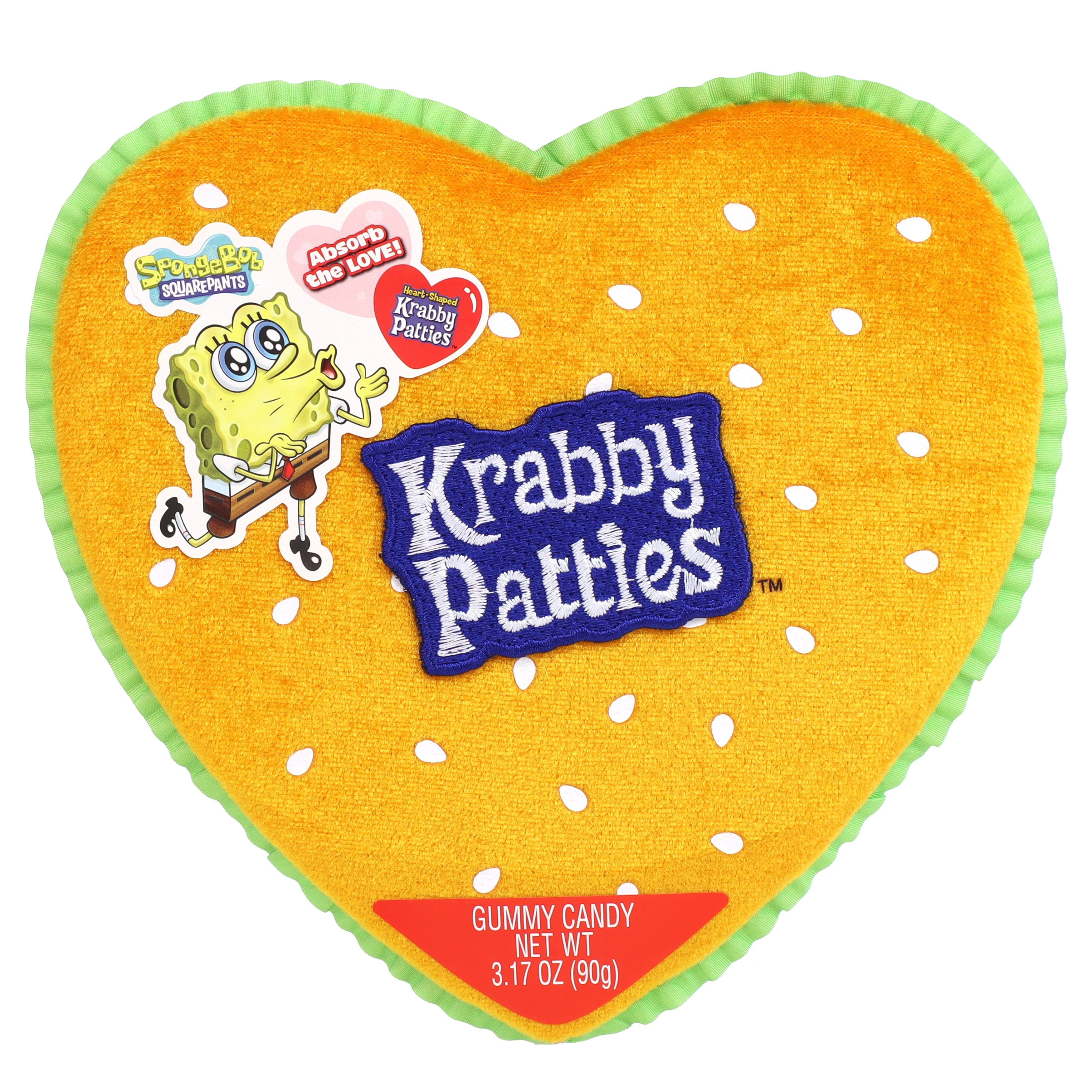 Nickelodeon SpongeBob Valentine's Shaped Krabby Patty Gummy Candy Heart ...