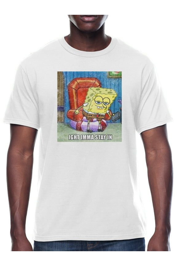 Nickelodeon SpongeBob Square Pants "Imma Stay In" Men's Graphic Tee