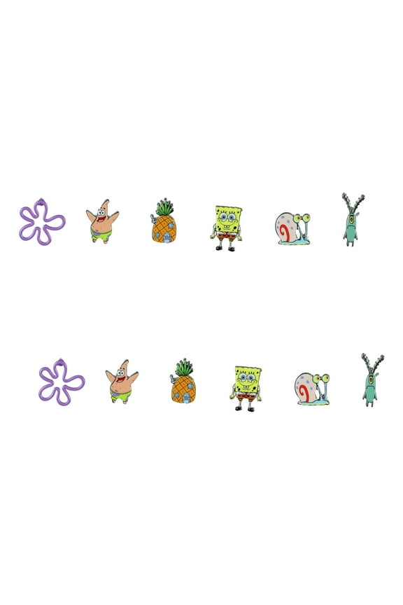 Nickelodeon SpongeBob SquarePants 6-Pairs Jewelry Stud Earring Set