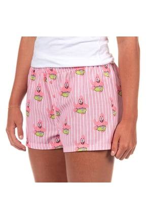Nickelodeon SpongeBob SquarePants Boxer Micro Shorts Women's Patrick Star Striped Pajama Lounge Bottoms