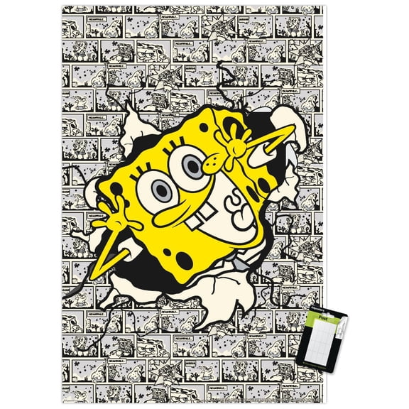 Nickelodeon SpongeBob SquarePants - Comic Wall Break Wall Poster, 22.375" x 34"