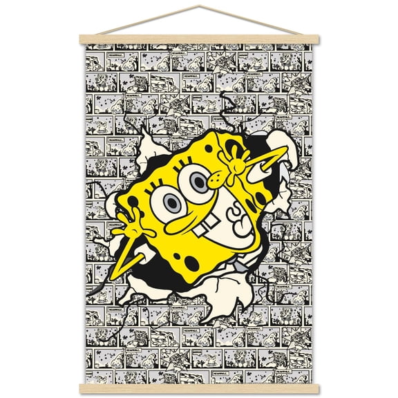 Nickelodeon SpongeBob SquarePants - Comic Wall Break Wall Poster with Magnetic Frame, 22.375" x 34"
