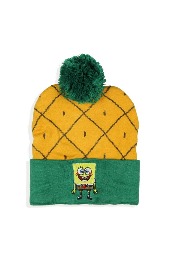 SpongeBob SquarePants Embroidered Character Pineapple Cuff Pom Beanie Hat