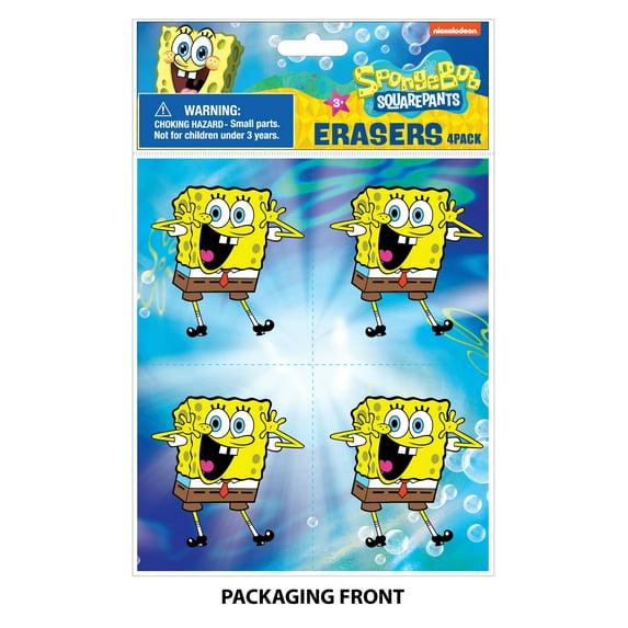 Nickelodeon SpongeBob SquarePants Figural Eraser Party Favor, 4 Per Pack
