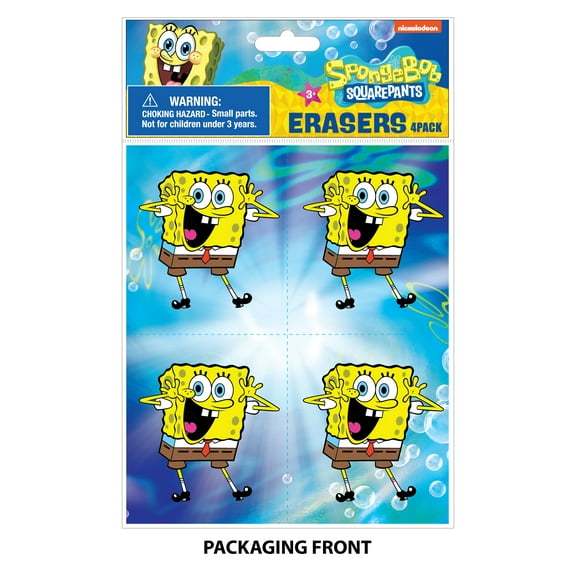 Nickelodeon SpongeBob SquarePants Figural Eraser Party Favor, 4 Per Pack