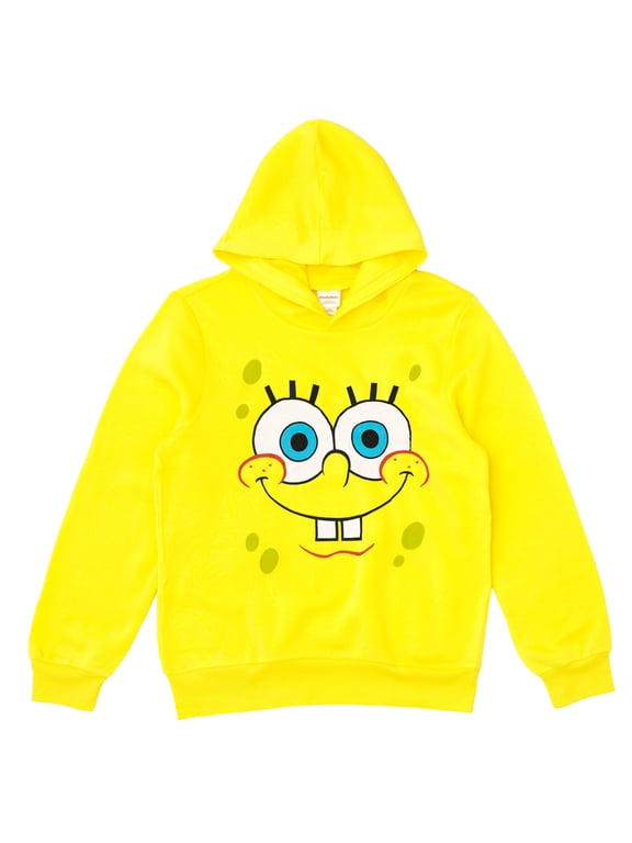 SpongeBob SquarePants Adult Men or Women Fleece Pullover Hoodie Yellow Face