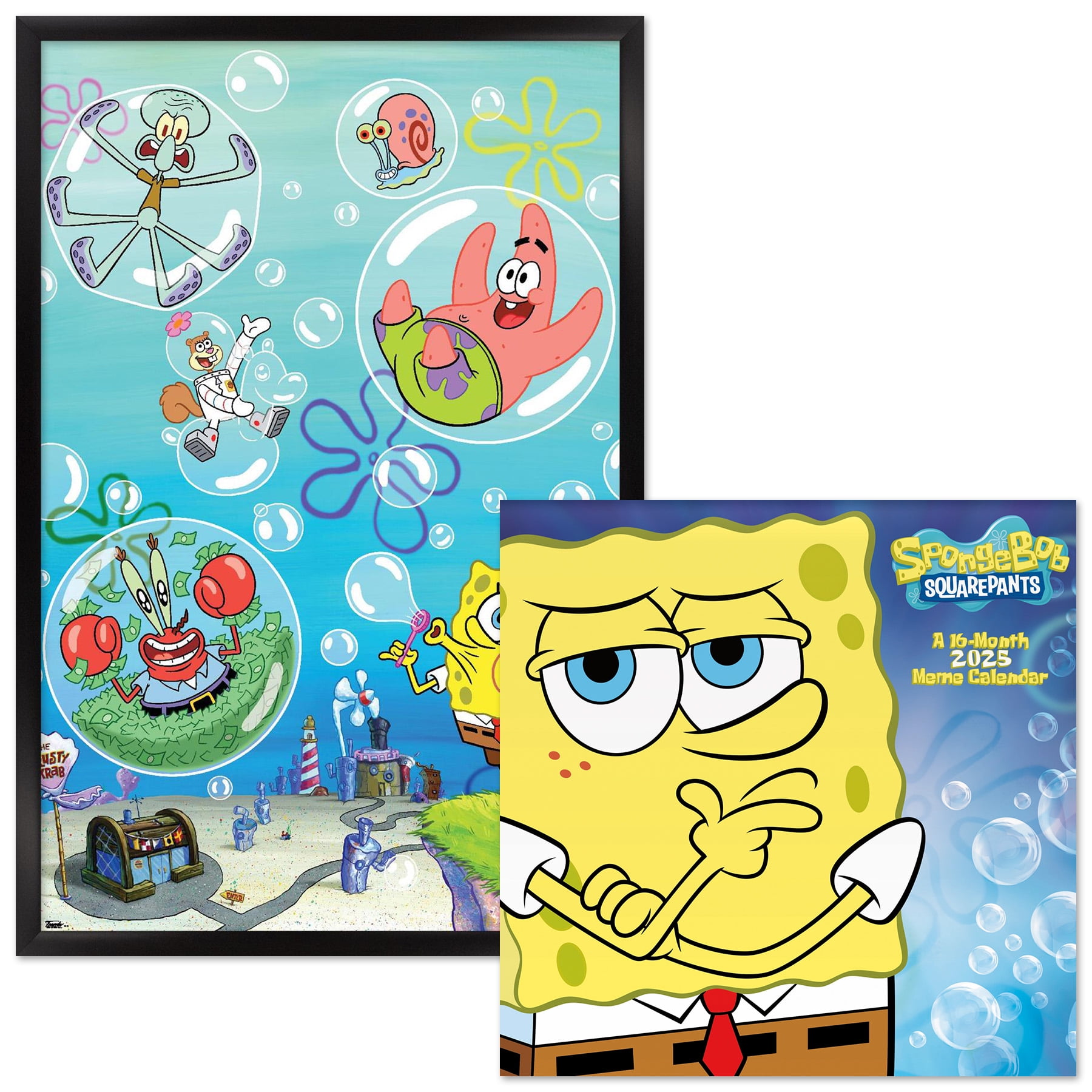 Nickelodeon SpongeBob SquarePants Framed Poster and 2025 Calendar
