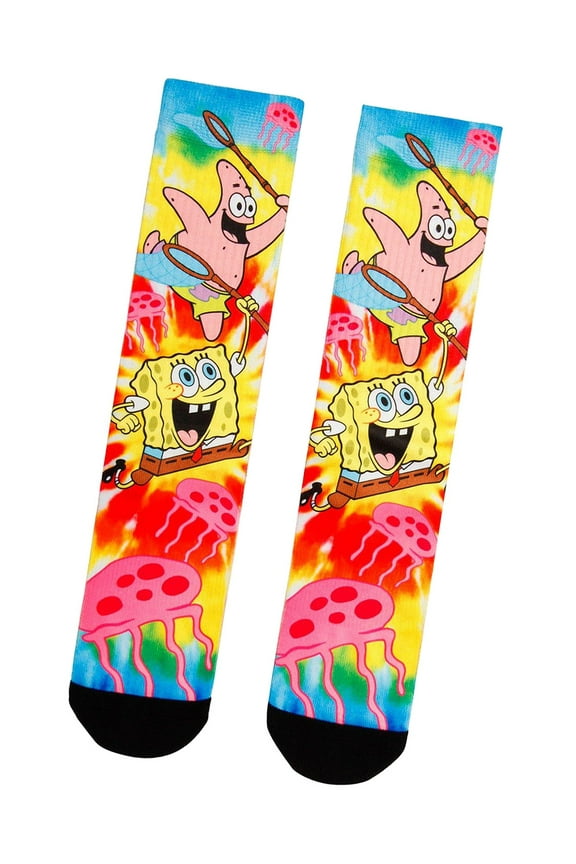 Nickelodeon SpongeBob SquarePants Jellyfish Tie-Dye Sublimated Crew Socks
