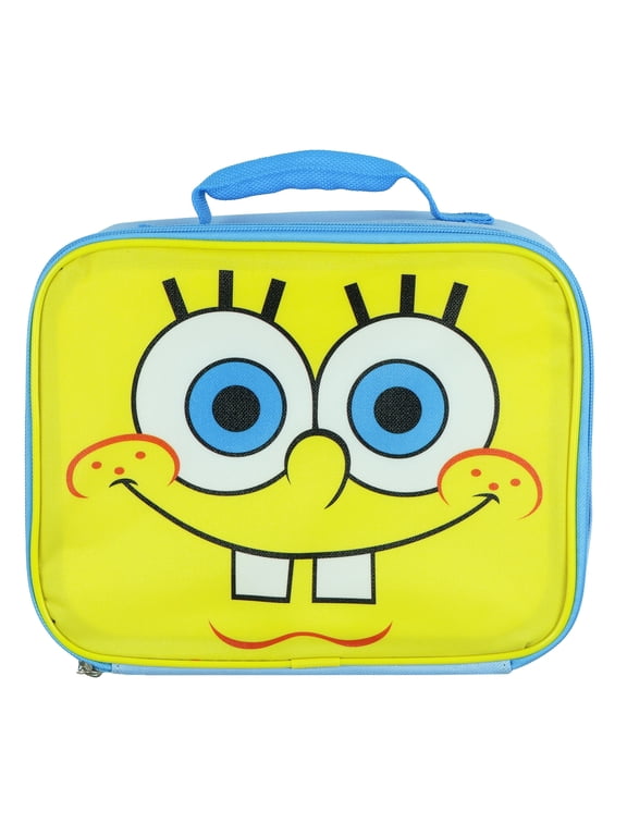 Nickelodeon SpongeBob SquarePants Large Face Lunch Box Insulated Full Zip Tote Bag 10"