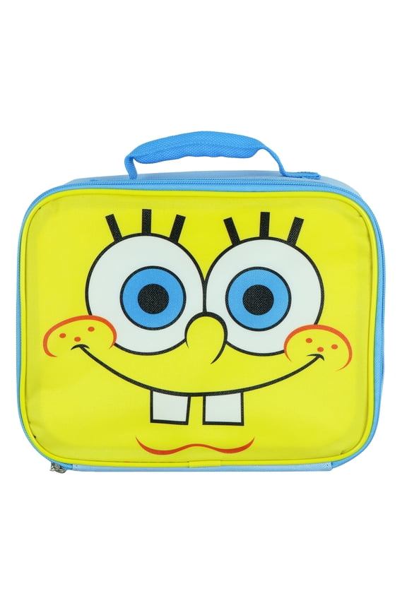 Nickelodeon SpongeBob SquarePants Large Face Lunch Box Insulated Full Zip Tote Bag 10"