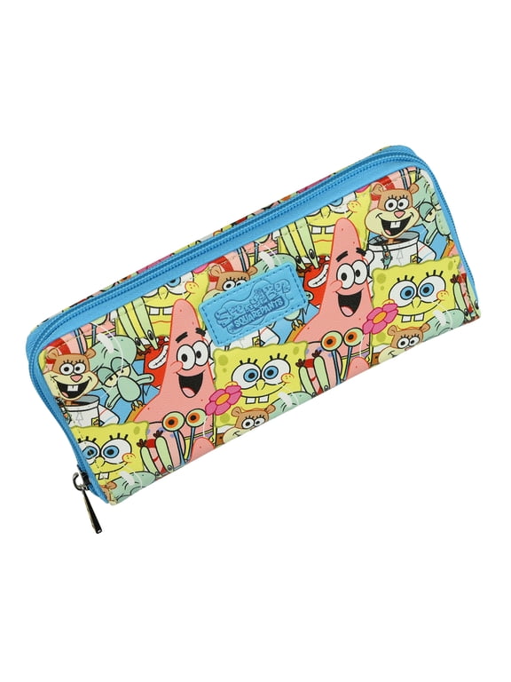 SpongeBob SquarePants Zip Around Wallet All-Over Print Character Collage