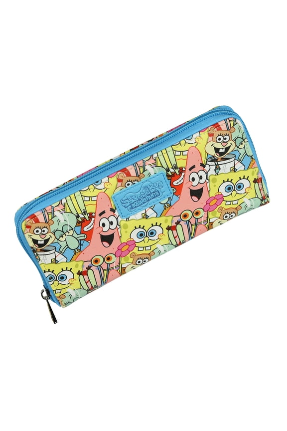 Nickelodeon SpongeBob SquarePants Zip Around Wallet All-Over Print Character Collage